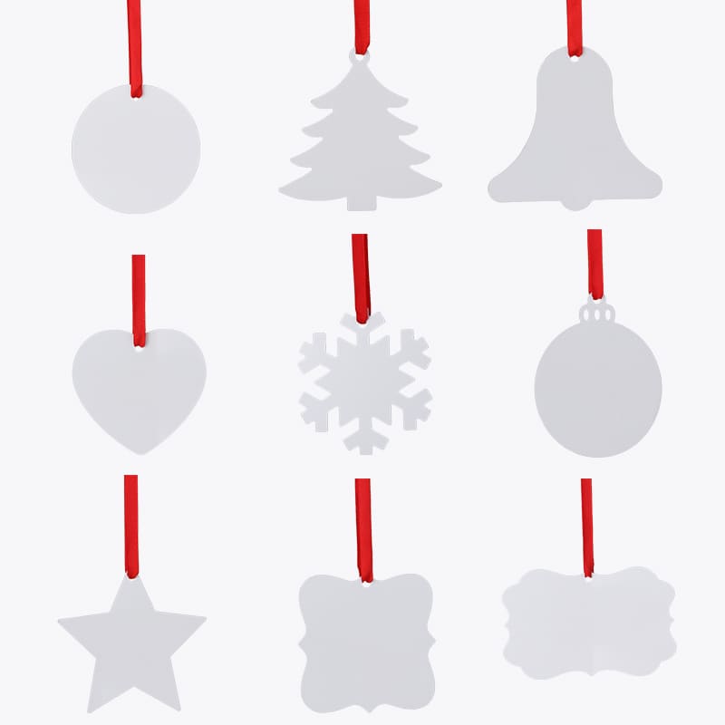 Blank aluminum ornaments in custom seasonal shapes